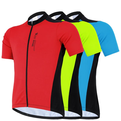 WEST BIKING YP0206163 Summer Polyester Mesh Breathable Sunscreen Cycling Jersey Zipper Sports Short Sleeve Top for Men