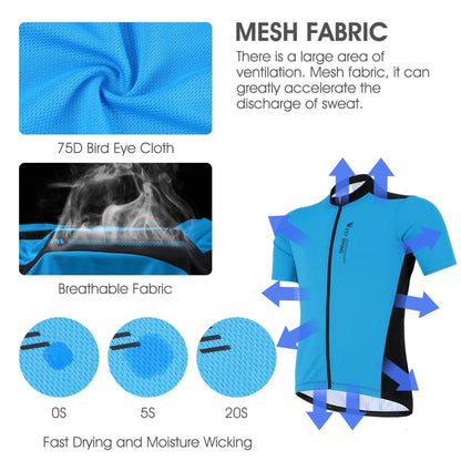 WEST BIKING YP0206163 Summer Polyester Mesh Breathable Sunscreen Cycling Jersey Zipper Sports Short Sleeve Top for Men