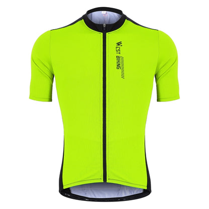 WEST BIKING YP0206163 Summer Polyester Mesh Breathable Sunscreen Cycling Jersey Zipper Sports Short Sleeve Top for Men